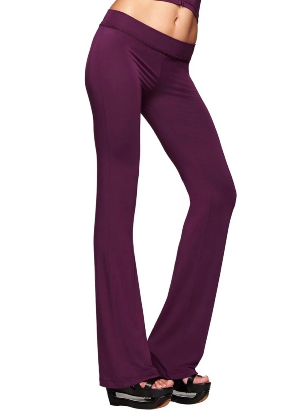 I.AM.GIA Blare Trackpant Low Rise Flare Leg Purple Pants SMALL in Plum - Picture 2 of 10